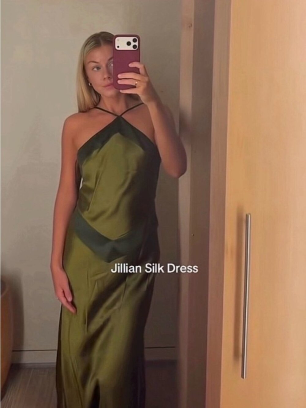 REFORMATION Jillian Silk Dress in Pear 6